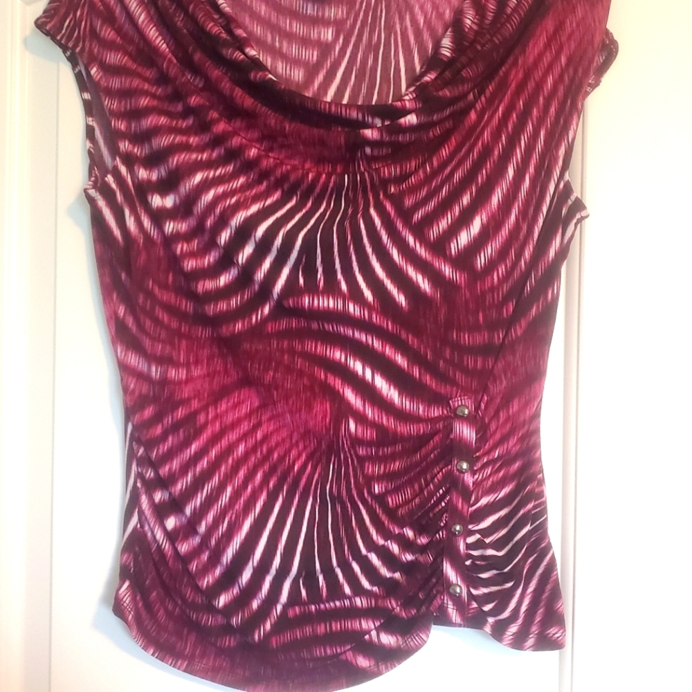 Worthington pink fitted top Sz L